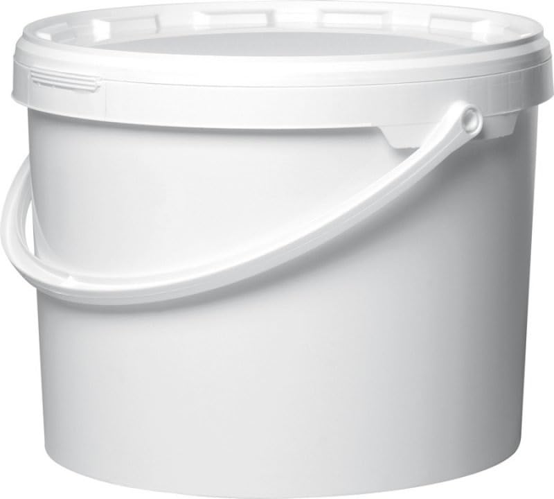 UK GROW Premium - 5 Litre x 10 Buckets - White - Bucket with Lid - Pack of 10 - Food-Grade, Secure Tamper Lid, Durable Construction, Plastic Handle (10)