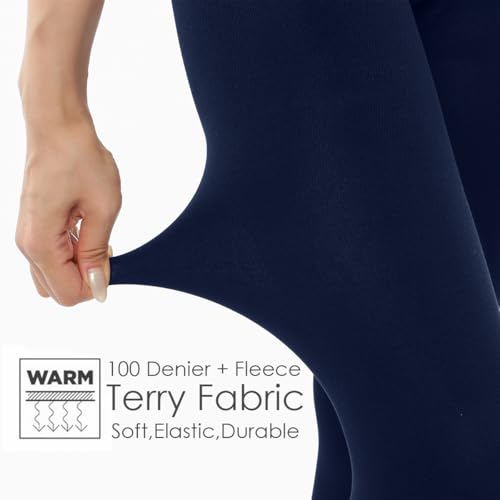 Image of G&Y 2 Pairs Fleece Lined Tights for Women - 100D Opaque Warm Winter Pantyhose