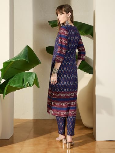 Image of INDO ERA Women Pure Cotton Kurta Palazzo Set | Printed Kurta with Palazzo Pants | Summer Friendly, Office Wear Co-Ord Set | Co Ord Set For Women Stylish