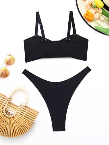 YELAIVP Women's Cheeky Bikini Sets Sexy Two Piece Swimsuits High Cut Adjustable Straps Bathing Suit4