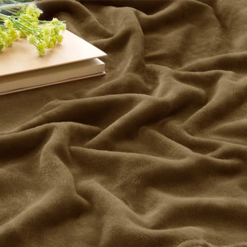 Image of BEDELITE Fleece Blanket Soft Lightweight & Warm Iced Coffee 60 inchx80 inch Throw