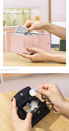 Meufam Women Solid Color Small Wallet RFID Leather Compact Card Wallets Womens Thin Purse Mini Pocket Fashion Wallet3