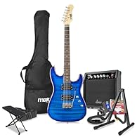 Complete Guitar Starter Pack: The Max Gigkit Quilt Top Beginner Electric Guitar Package includes everything you need to start your musical journey—guitar, amplifier, gig bag, and accessories—perfect for new players! Stunning Quilt Top Design: This da...