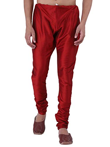 Image of HUZUR Men Pyjama,Churidar,Bottom wear,Silk Blend,Regular Fit,Wedding,Party,Festival,Family Funcation,White,Gold,Pajama