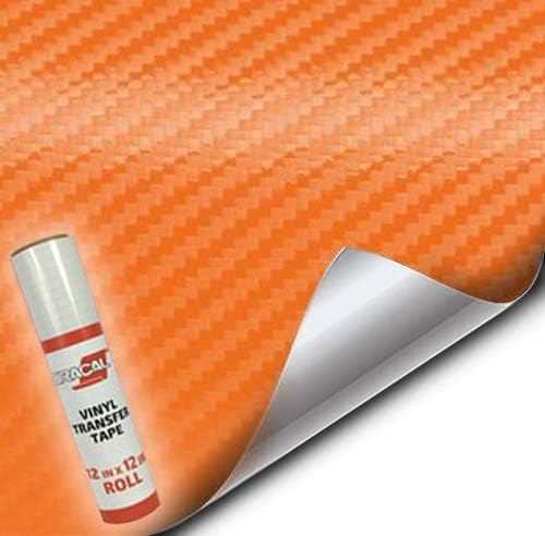 VViViD Craft - Hoja de vinilo texturizada de fibra de carbono 3D de 1 x 5 pies para máquinas Silhouette, Cricut y Cameo, incluyendo hoja de papel de