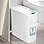5 Gallon Motion Senor Bathroom Trash Can with Lid, Automatic Garbage Can Touchless, Smart Plastic Waste Basket for Narrow Spaces, Bathroom, Office, Bedroom, Living Room (White)