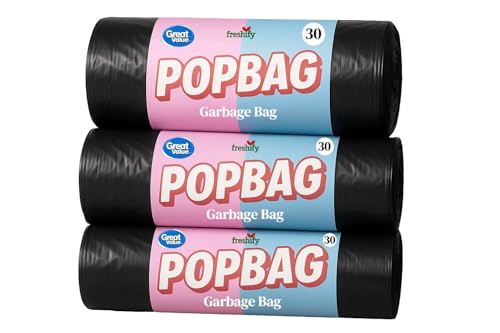 Image of POPBAG Heavy Duty Garbage Bags By Freshify | 90 Pcs |Small - 17 X 19 | 30 Bags * 3 Rolls | Black | Leak-Proof And Tear-Resistant Dustbin Bags | Home And Office Mutli Purpose Use