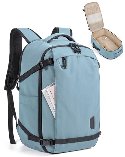 Image of BAGSMART Travel Backpack for Women, 15.6 Inch Carry On Bag, Forest Green | TSA approved personal item fit for flights. Water resistant weekender daypack ideal for travel, business, and daily use.