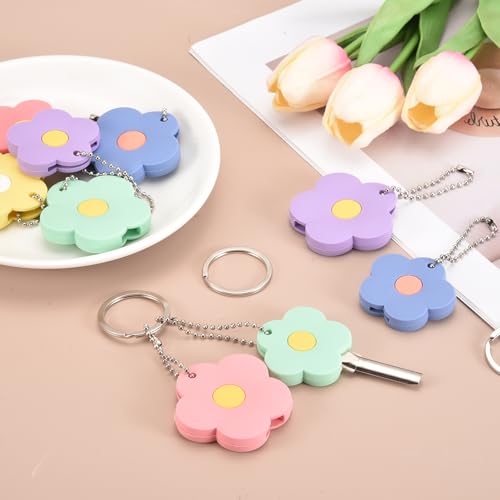 Fundas para llaves PATIKIL de PVC con forma de flor amarilla para cabezas planas 5