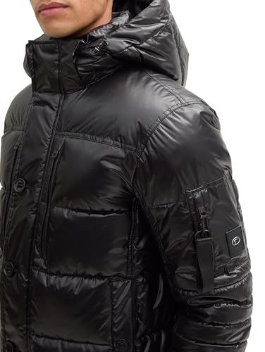 Tom Tailor Herren Pufferjacke mit Abnehmbarer Kapuze,36459 - Shiny Black, XXL – Ansicht 3