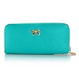 GEARONIC TM Women Wallet Long Clutch Faux Leather Card Holder Fashion Hand Purse Lady Woman Handbag Bag Light Blue