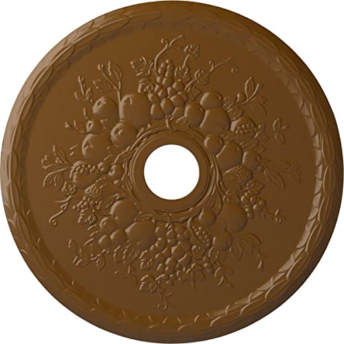 Ekena Millwork CM22GRSTF 22-5/8 x 3-5/8 x 5/8 Grape Ceiling Medallion, Smokey Topaz