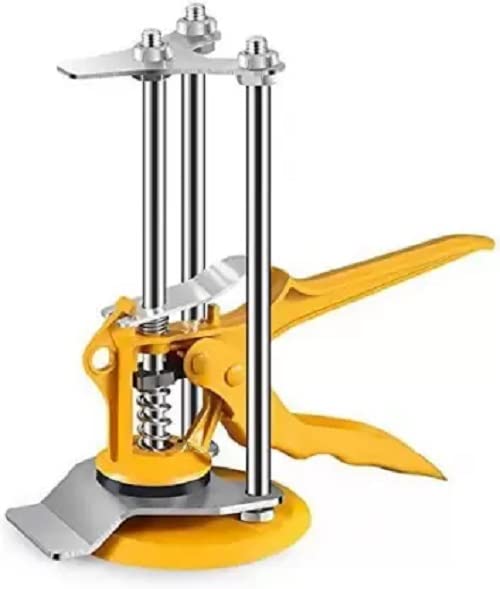 GODAVARI Tile Lifting Adjuster Positioner Leveler Non-Magnetic Precision Level,Wall Tile Leveling Lifter Top Height Metal PP Yellow,Wall Leveling System Ceramic Tile Locator Tools for Floor(18 cm)