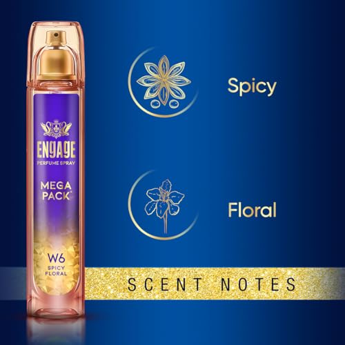 Image of Engage W6 Perfume for Women, Spicy and Floral Fragrance Scent, Skin Friendly Women Perfume, 160 ml