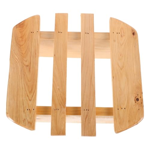 Repose-Pieds en Bois Beige Rond pour la Détente