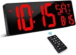 XREXS 16.5 Inch Large Digital Wall Clock with Remote Control | LED Large Display Count Up & Down Timer, Adjustable Brightness Clock with Day/Date/Temperature for Home, Office and Classroom