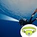 Jeorywoet Diving Headlamp, 600mAh 120lm Diving Flashlight, 3W 4 Mode Waterproof Dive Light, Fluorescent Green Underwater Flashlight with Adjustable Headband