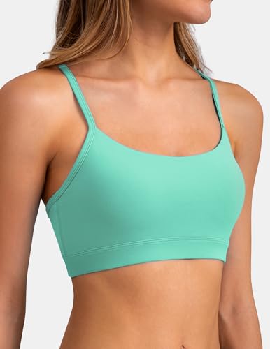 Image of Colorfulkoala Women's Dreamlux Y Back Sports Bra Low Impact Padded Workout Top with Built in Bra A-C Cups