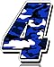 Biomar Labs® Número 4 Camuflaje Militar Azul Vinilo Adhesivo Pegatina Coche Auto Motocross Moto Sport Start Racing Tuning N 214