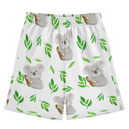 J JOYSAY Leaves Branch Koala Boys Athletic Shorts Kids Youth Casual Shotrs with Elastic Waistband Pockets