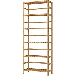 Estanteria Madera 60 Cm Ancho FOREHILL Estantería Bambú Baño de 6 Niveles, Estantería Almacenaje Salón, Estantería Plantas, Estantería Cocina, Natural, 60x26x161cm