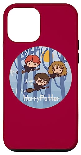 Coque iPhone 12 Mini Harry Potter Chibi Trio en silicone noir