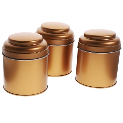 CORHAD 3Pcs Tea Tin Canisters Airtight Storage for Loose Leaf Tea Scented Candles Bulk Foods Friends Family Decorative Functional Kitchen Storage
