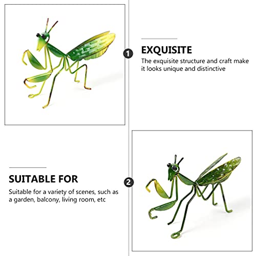Metal Mantis Garden Yard Art Locust Lawn Ornament Insects Wall Sculptures Patio Tree Ornament For Outdoor Tree Porch Patio Green 3Pcs #TOP3