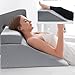 Produktbild NOFFA Lesekissen & Keilkissen zur Beinerhöhung, Memory Foam Nacken-, Rücken-, Beinstützkissen, abnehmbares Mehrzweckkissen für Bett, Sofa, Sitzen, Schlafen, Ruhe (Grau)