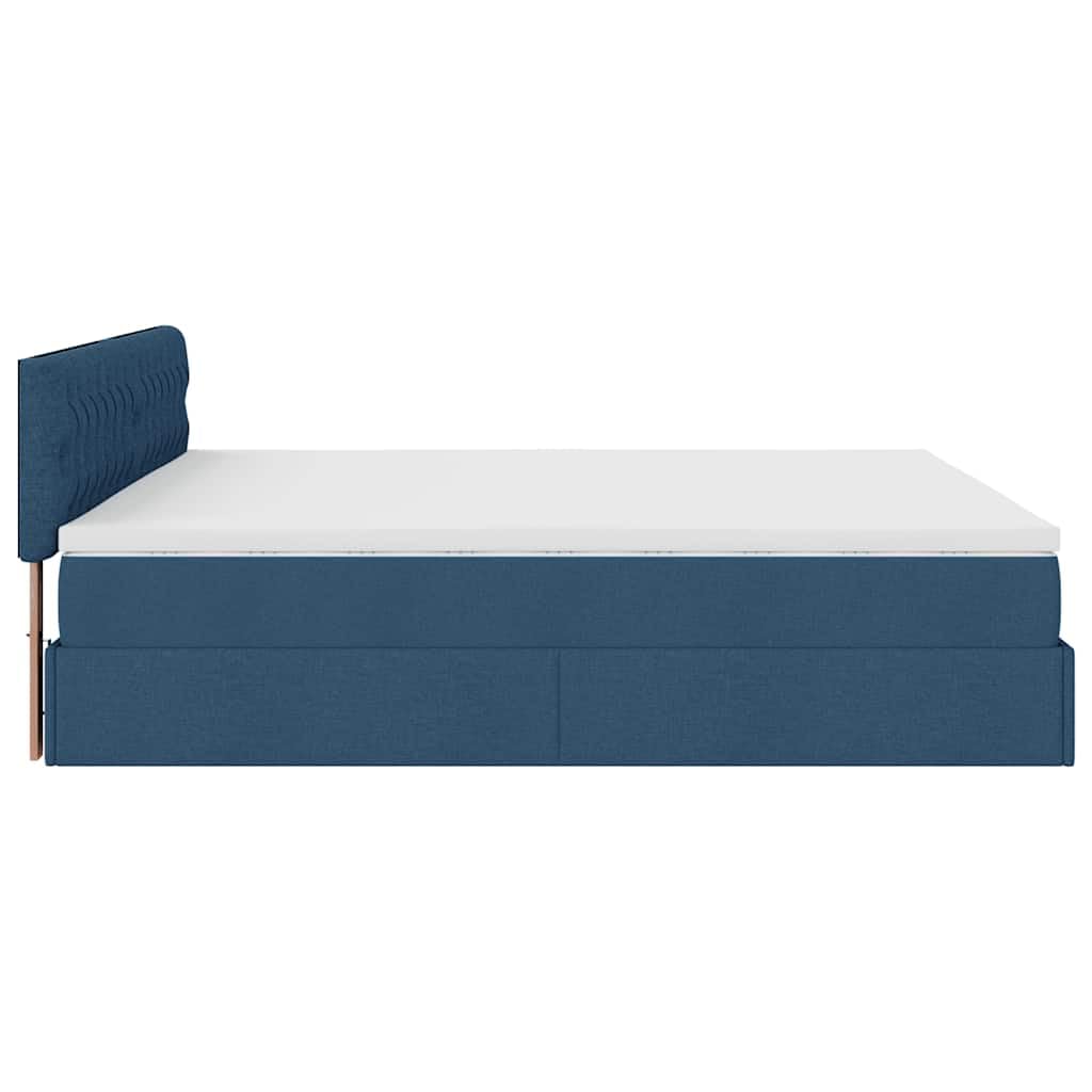 vidaXL Pouf Letto con Materasso e LED Blu 180x200cm in Tessuto