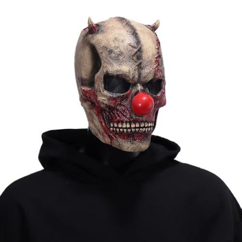 QLIQLIK Halloween Scary Evil Full Head Skull Mask Clown Mask