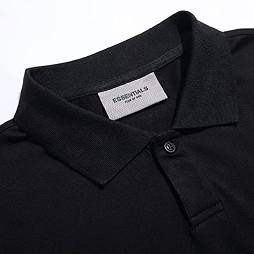 Medo de God Essentials Letter T-shirt Camisa, Nevoeiro Homens e Mulheres Casal Lapela Mangas Curtas