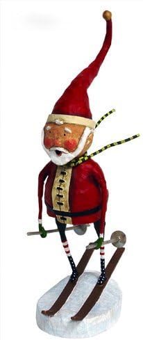 Lori Mitchell Downhill Santa Figurine