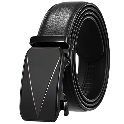 Ratchet Belts for Men Leather Dress Suit Casual Jeans Belts with Automatic Click Buckle (Color : D, Size : 110cm)2