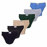 Ultra Mens Color Cotton Comfort Low Rise Sport Bikini Brief Underwear (6 Pack) (X-Large, Tan/Blue/Grey/Black/Green A)