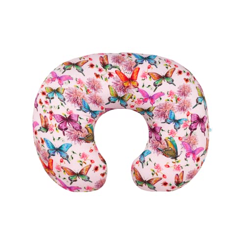 Image of Posh Peanut Baby Nursing Pillow Cover - Breastfeeding Cushion Slipcover - Stretchy and Soft Viscose from Bamboo - Watercolor Butterfly