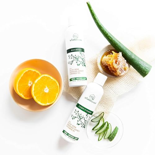 Image of Wild Naturals Sulfate Free Conditioner : With Manuka Honey + Aloe Vera, For Hair Loss, Thinning Hair, and Itchy Dry Scalp. Anti Dandruff, Moisturizing, 98% Natural, 80% Organic Healing Plant-Based