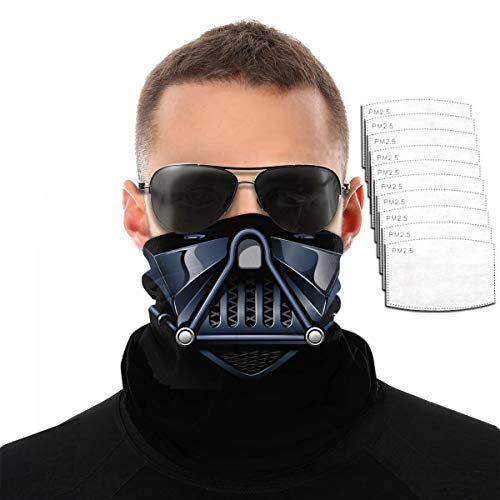 Darth-Vader Face Shield Bandanas Balaclavas Neck Gaiter Face Scarf with 10 Filter Anti Dust for Outdoor Sports