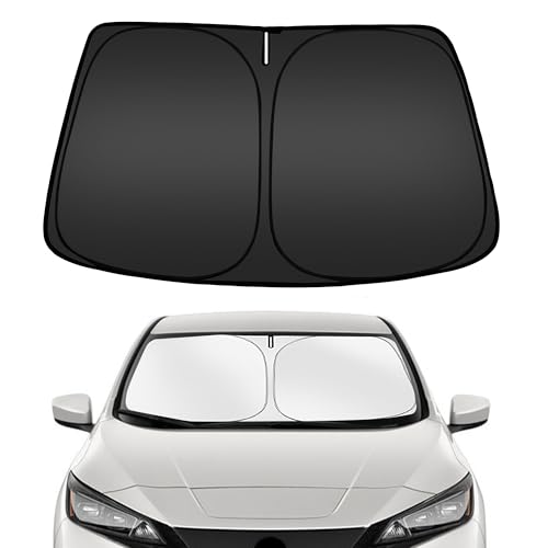 Image of ARISMOTOR Windshield Sun Shade for Ni-ssan Leaf 2018-2025, Custom Fit Foldable Front Window Sunshade Sun Visor Protector, Block UV Rays Keep Your Car Cooler