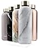 MAMEIDO Botella agua acero inoxidable 750ml White Marble Gold - Termo reutilizable, Cantimplora termica sin BPA, hermético para bebidas frías y calientes