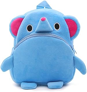 Elonglin Cute Small Toddler Kids Backpack Plush Animal Cartoon Mini Children Bag for Baby Girl Boy Age 1-3 Years Schoolbag for Child Lightweight Strap Rucksack Daypack for Travel Shopping Elephant