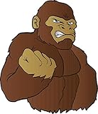 Magnet Angry Brown King Kong Gorilla with Clenched Fist Cartoon Icon Magnetic Vinyl Magnet Bumper Sticker (12' Tall)