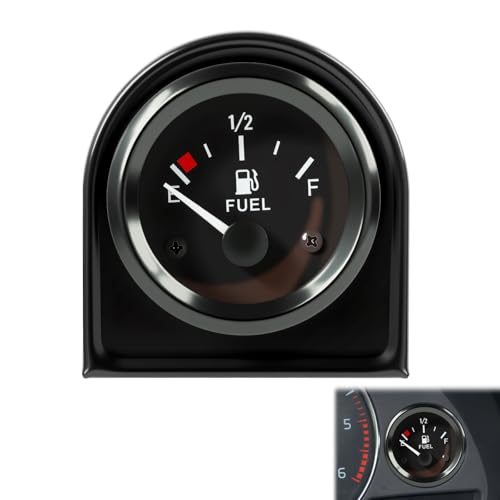 Aforador de Combustible Universal de 52mm, Medidor de Nivel de Combustible 2' E-1/2-F con Retroiluminación LED para Auto, RV, Yate y Motocicleta, Medidor de Gasoil Depósito
