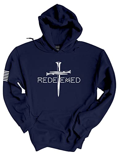 Trenz Shirt Company Men's Christian Hoodie Redeemed Nail Cross Hooded