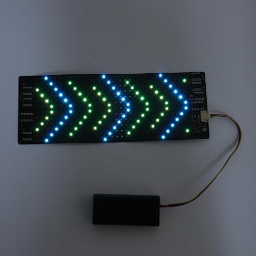Image of Flexible LED Display 12x32 HD Full Color Portable App Controlled Screen for Bag Hat Glasses Rollable 158.5x58mm Customizable