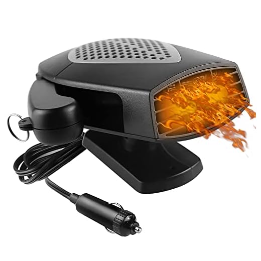 2022 Car Heater, Portable Car Heater 12V Quick Heating Defogging Defroster, 2 in1 Adjustable Heating Fan/Cooling Fan for Car SUV Truck RV Trailer - Winter Car Heater Plug-in Cigarette Lighter (Black)