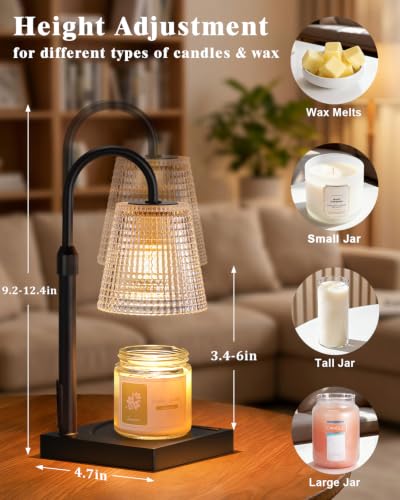 Image of Black Candle Warmer Lamp with Timer, House Warming Gifts New Home Decor