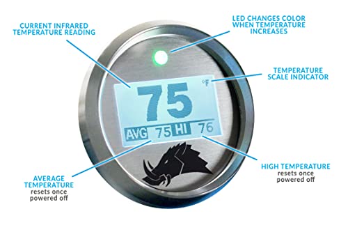 Belt Temperature Gauge w/Infrared Sensor (for UTVs and Snowmobiles) - 3.1 Dimmable Edition (Generic 15 Ft, Sand Blasted Aluminum)