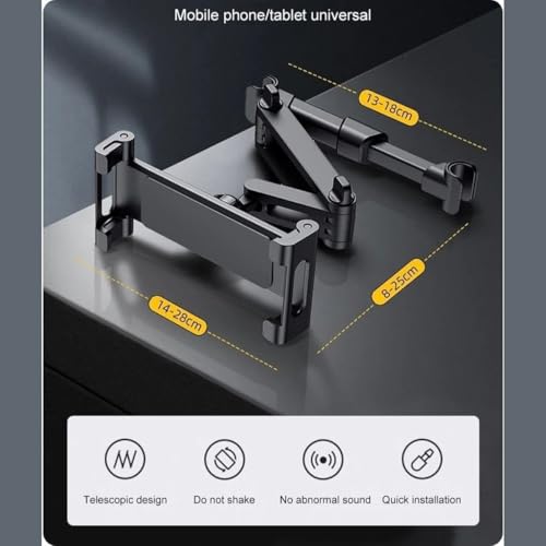 Tablet Halterung Auto, ipad Halterung Auto - 360° Drehungtablethalterungen Auto, Verstellbar Tablet Halterung Auto Kopfstütze für Handy, iPad, Samsung Tab, Switch