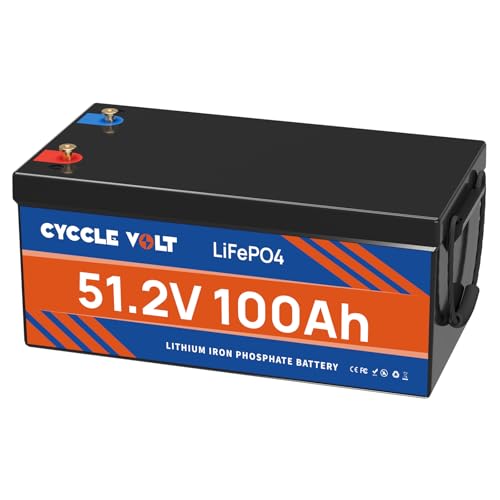 Image of 48V 100Ah LiFePO4 Battery with 150A BMS, 5120KW Load Power Lithium Battery, Grade A Cell, 8000+ Cycles, 500A Peak Current, Perfect for Golf Cart, Marine, RV, Off-Grid, Trolling Motor
